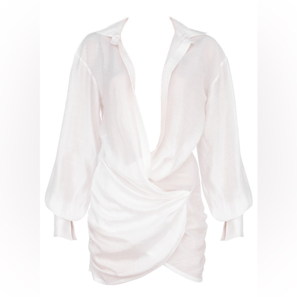 HOUSE OF CB | White Plunge Drape Dress